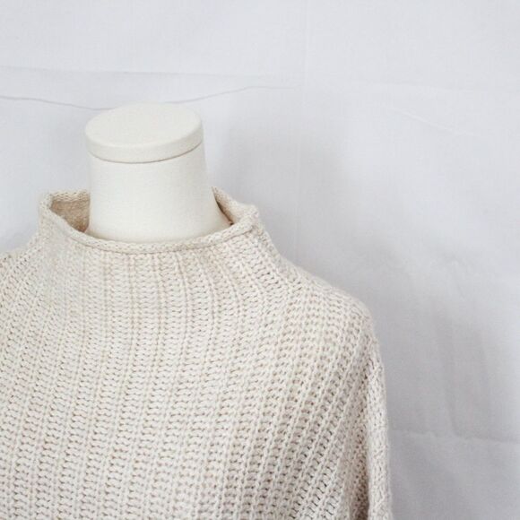 Madewell Mockneck Side Button Pullover Sweater Cream Small - Picture 3 of 8